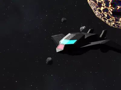 Spacecraft Exterior High Detail Sci Fi Spaceship Game Ready PBR Low-poly 3D model