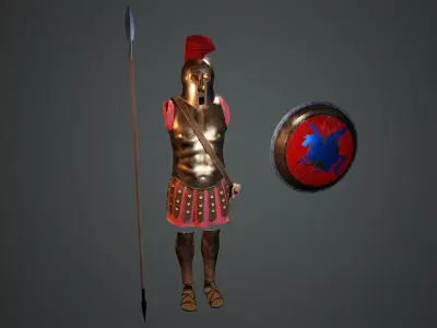 Ancient Greek Hoplite Armour Low-poly 3D model