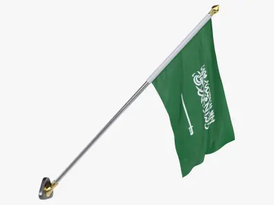 Saudi Arabia Cloth Flag Wall Mount Animated 3D model