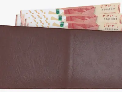 HongKong 1000 Dollars Wallet Money Purse 3D model