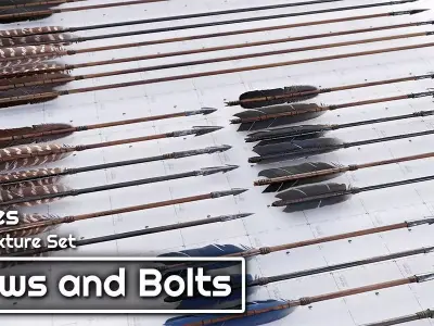 Arrows And Bolts - 36 Types - 3D AssetKit 3D model