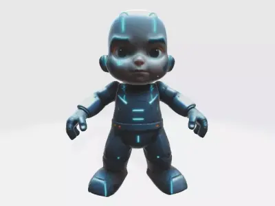 Robot boy 3D model purchase