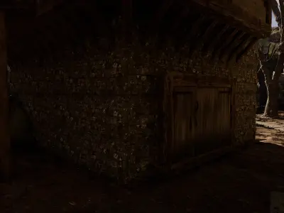 Rustic Medieval Cliffside House Free 3D model