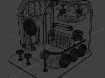 3d donuts booth design Low-poly 3D model