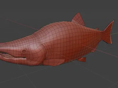 Salmon low poly fish 3D model