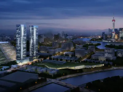 3Dmax fashion city commercial square building 185 3D model