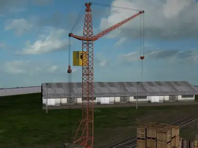 Industrial Area Low-poly 3D model