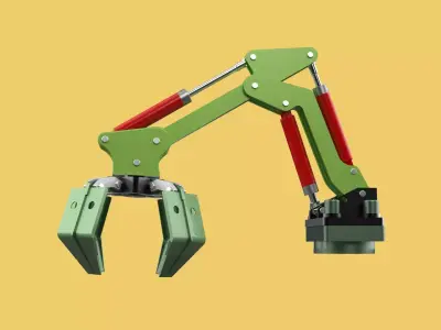 HYDRAULIC WOOD LOG TREE LOADER GRAB CRANE LIFTING GRABBER JAWS 3D model