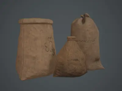 SACKS OLD Game Ready Lowpoly Low-poly 3D model