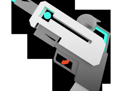 3d laser gun of the future low poly icon 3D model