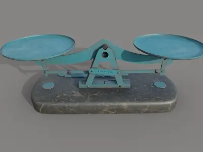 Old Balance Scale Low-poly 3D model