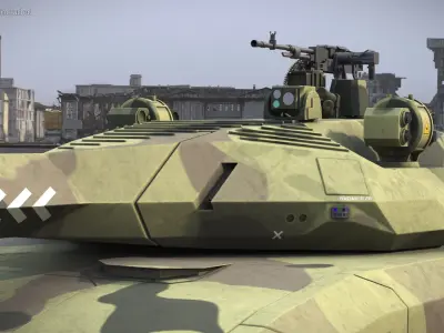  Combat Gun Turret with Remote MG Unit Camouflage Green 