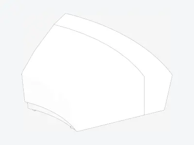 Seating - Contemporary - Blume - Closing - Round - Right Low-poly 3D model