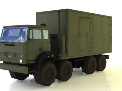 Ural-5323 S-400 Command Center PBU 55K6E Low-poly 3D model purchase