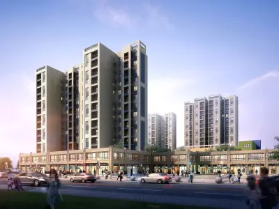 3Dmax fashion city commercial square building 45 3D model