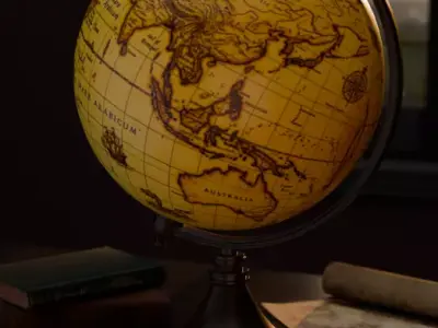 Vintage globe Low-poly 3D model