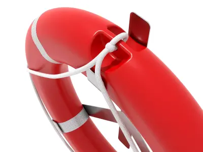 Life Buoy Ring and Rack 3D model