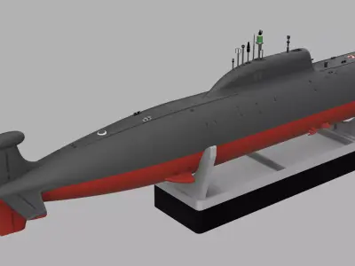 Akula project 971 Submarine for RC 1-100 scale 3D print model