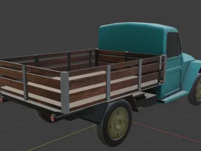 Rastrojero old truck with wooden bed Low-poly 3D model
