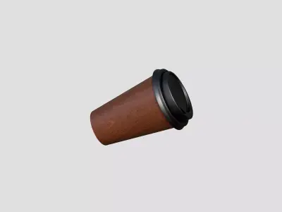Coffee Cup Wood Design Low-poly 3D model