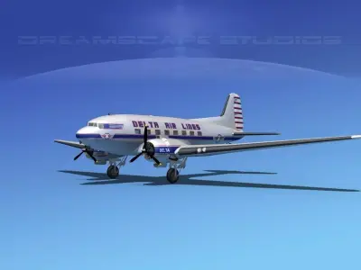 Douglas DC-3 Delta 3D model