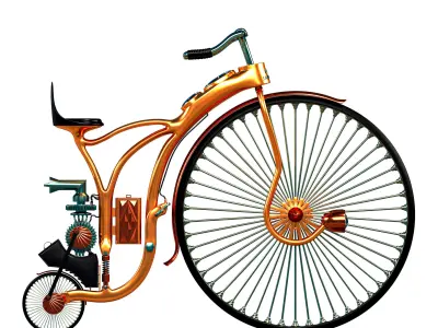 Steampunk bike - Steam-Jamesson 3D model