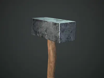 sledgehammer Low-poly 3D model 2