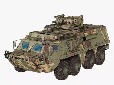 BTR 4 Low Poly Game Ready  Low-poly 3D model