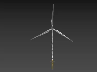 Wind Turbine Offshore MW Windmill 3D model
