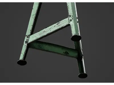 Old Industrial Workshop Bar Stool Chair 3D model