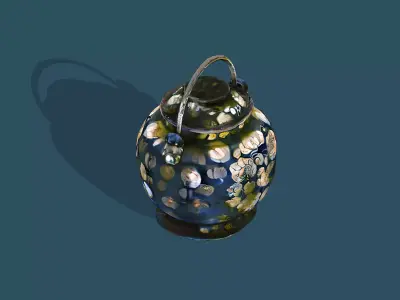 Decorative metalwork container Free low-poly 3D model