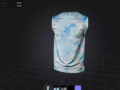 Military Blue Shirt PBR 4k Low-poly 3D model