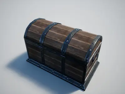 Medieval Chest Low-poly 3D model buy