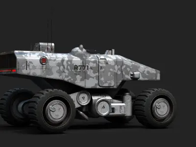 Mars Military Rover Source Files Attached 8K Textures Low-poly 3D model