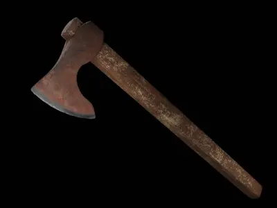 Axe game assets Low-poly 3D model Low-poly 3D model