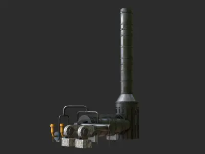 Industrial Thermo Oxidizer Low-poly 3D model