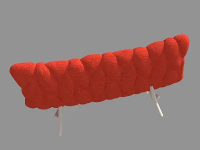 Double chair 3D model 3D model