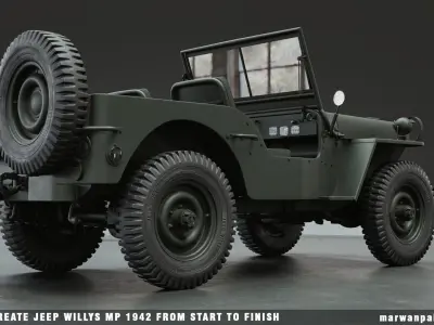Jeep Willys MB 1942 3D model purchase