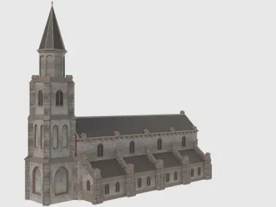 European Church - Low Poly Low-poly 3D model