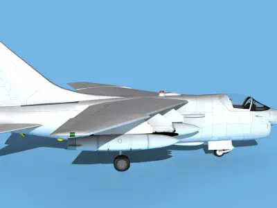 Chance Vought A-7E Corsair II V00 Bare Metal 3D model