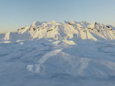 Mount Logan highest Canadian mountain PBR 3D model