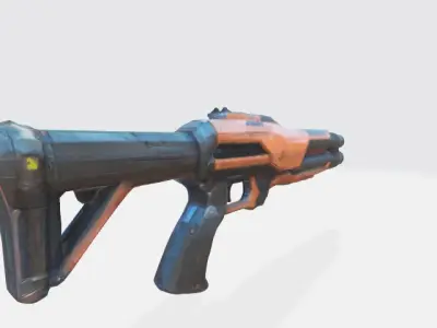 Lowpoly scifi gun Low-poly 3D model shop