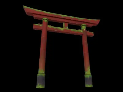 Torii Gate Low-poly 3D model