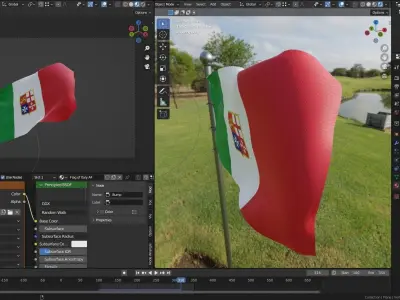 Animated Italy Flags 3D model