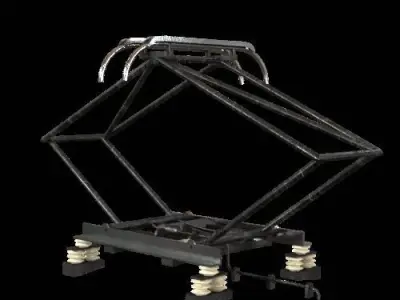 Animated tram pantograph Low-poly 3D model