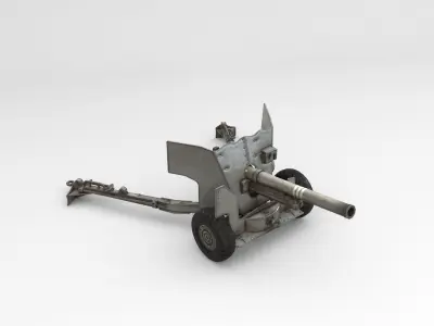 Low Poly Ordnance QF 6-pounder Low-poly 3D model