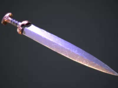 Gladius sword - game ready low poly 3d model Free low-poly 3D model