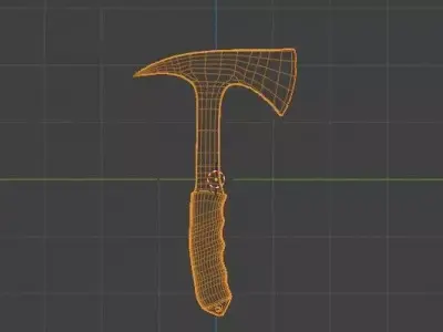 Viking axe Low-poly 3D model 34