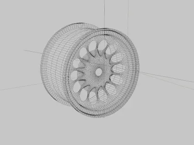 Retro rim car Low-poly 3D model