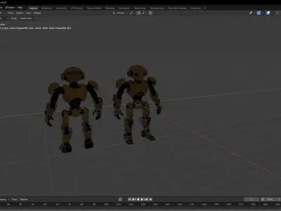 Futuristic Humanoid Robot Low-poly 3D model Low-poly 3D model